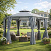 Steel Hexagon Softtop Gazebo Canopy Party Tent 390cm Width x 331cm Depth - Velmora