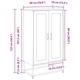 Steel Highboard 68cm Wide With 2 Doors - Vantage Home