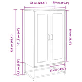 Steel Highboard 68cm Wide With 2 Doors - Vantage Home