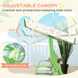Steel Kids 2 Seater Garden Swing Chair With Adjustable Canopy And Safety Belt - Velmora