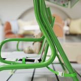 Steel Kids 2 Seater Garden Swing Chair With Adjustable Canopy And Safety Belt - Velmora