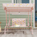 Steel Kids 2 Seater Garden Swing Chair With Adjustable Canopy And Safety Belt - Velmora