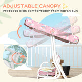 Steel Kids 2 Seater Garden Swing Chair With Adjustable Canopy And Safety Belt - Velmora