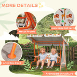 Steel Kids 2 Seater Garden Swing Chair With Adjustable Canopy And Safety Belt - Velmora
