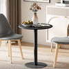 Steel Kitchen Dining Table Round for 2 People With Steel Base - Velmora
