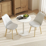 Steel Kitchen Dining Table Round for 2 People With Steel Base - Velmora
