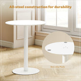 Steel Kitchen Dining Table Round for 2 People With Steel Base - Velmora