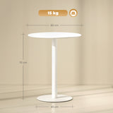 Steel Kitchen Dining Table Round for 2 People With Steel Base - Velmora