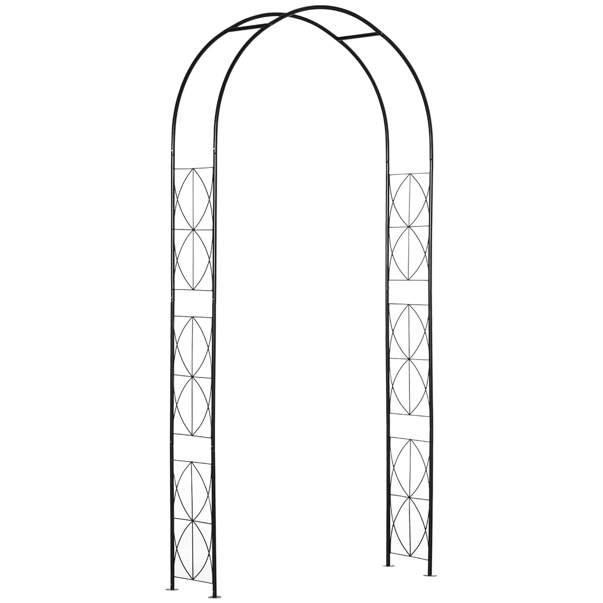 Steel Outdoor Garden Arch Trellis 230cm High - Velmora
