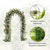 Steel Outdoor Garden Arch Trellis 230cm High - Velmora