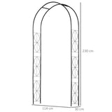 Steel Outdoor Garden Arch Trellis 230cm High - Velmora