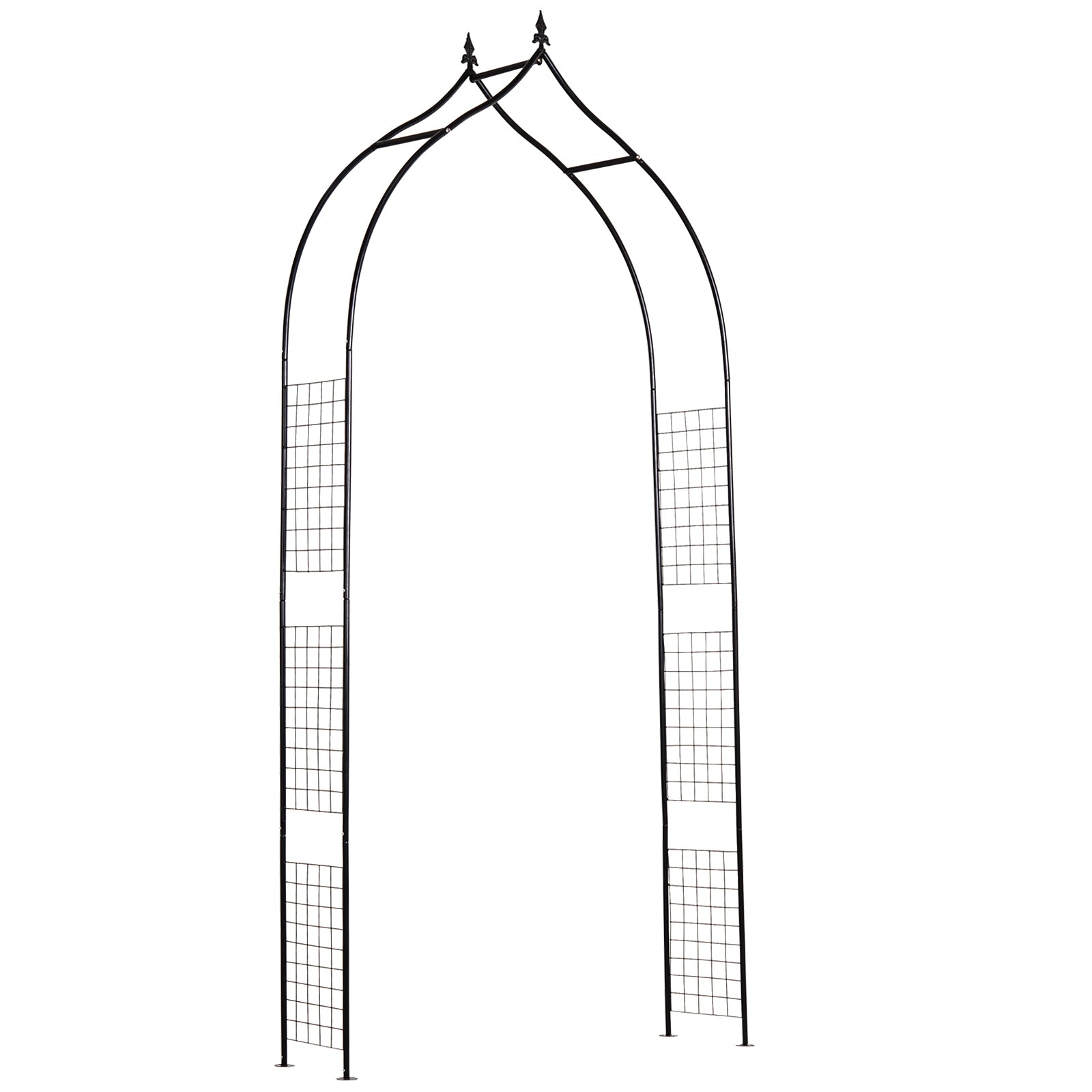 Steel Outdoor Garden Arch Trellis 250cm High - Velmora