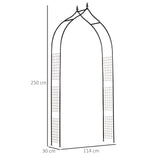 Steel Outdoor Garden Arch Trellis 250cm High - Velmora