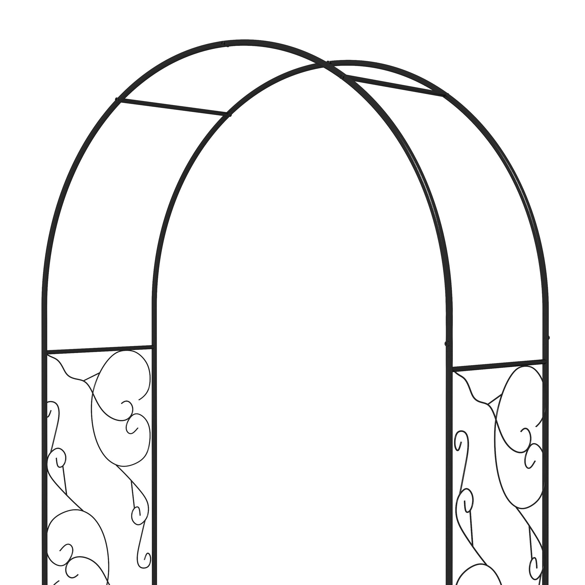 Steel Outdoor Garden Arch Trellis With Gate 227cm High - Velmora