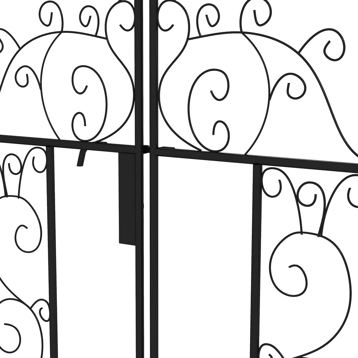 Steel Outdoor Garden Arch Trellis With Gate 227cm High - Velmora