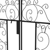 Steel Outdoor Garden Arch Trellis With Gate 227cm High - Velmora