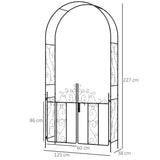 Steel Outdoor Garden Arch Trellis With Gate 227cm High - Velmora