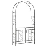 Steel Outdoor Garden Arch Trellis With Gate 232cm High - Velmora