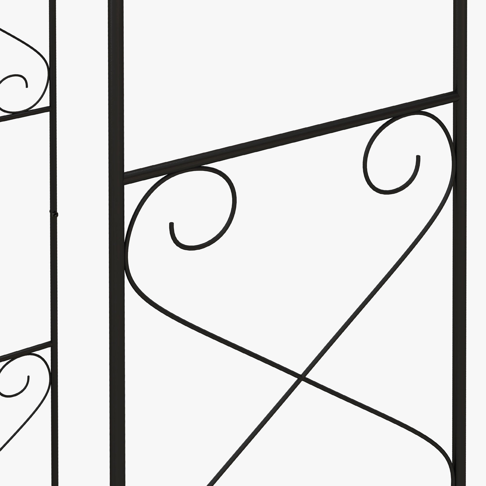 Steel Outdoor Garden Arch Trellis With Gate 232cm High - Velmora