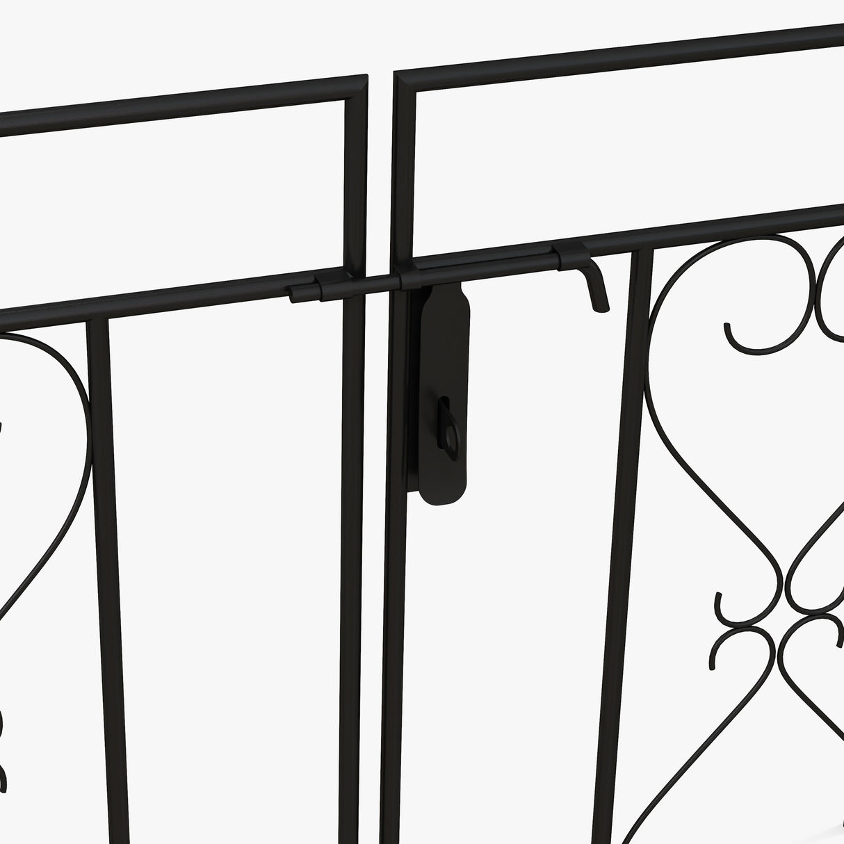 Steel Outdoor Garden Arch Trellis With Gate 232cm High - Velmora