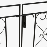 Steel Outdoor Garden Arch Trellis With Gate 232cm High - Velmora