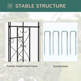 Steel Outdoor Garden Arch Trellis With Gate 232cm High - Velmora