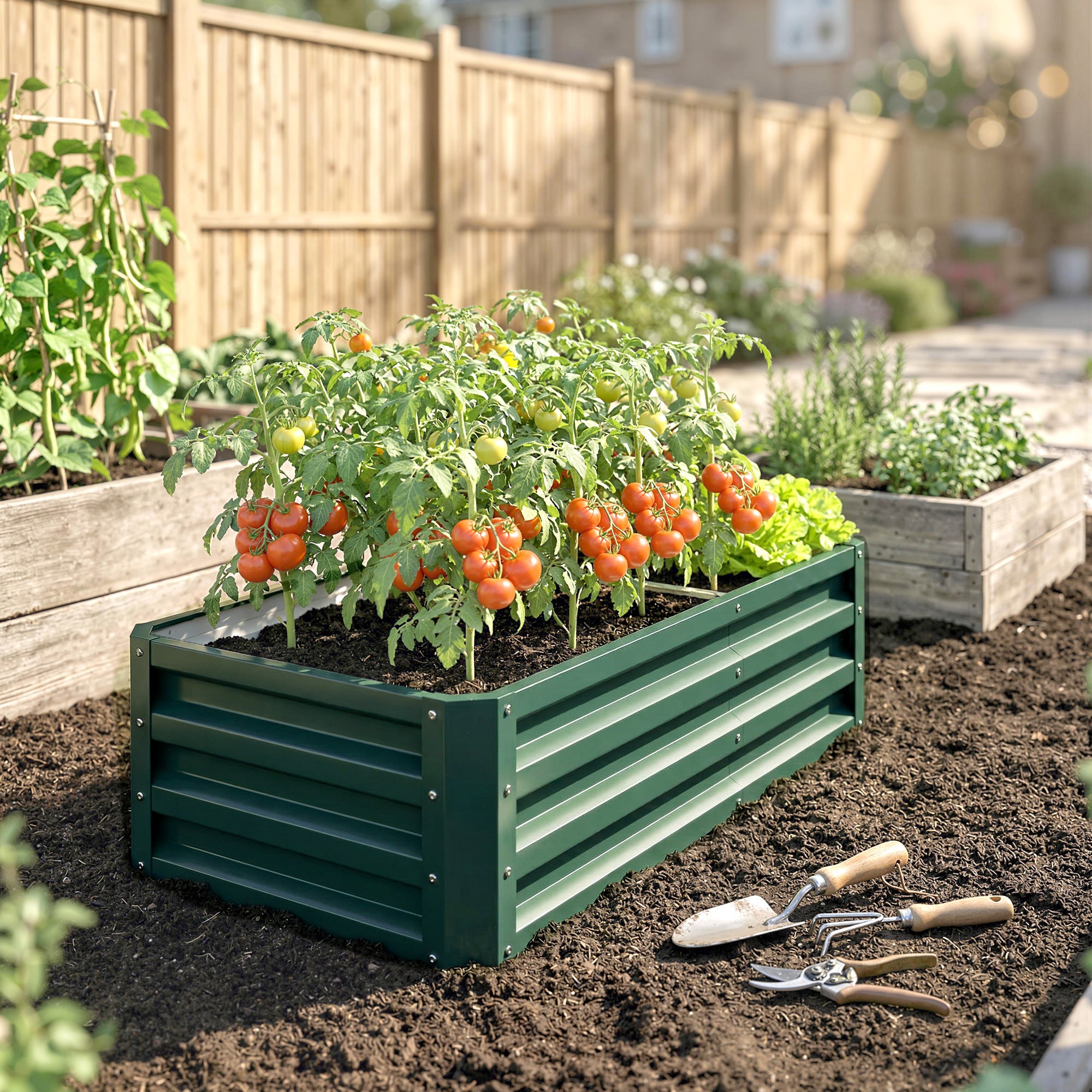 Steel Outdoor Garden Planter Box 120cm Wide - Velmora