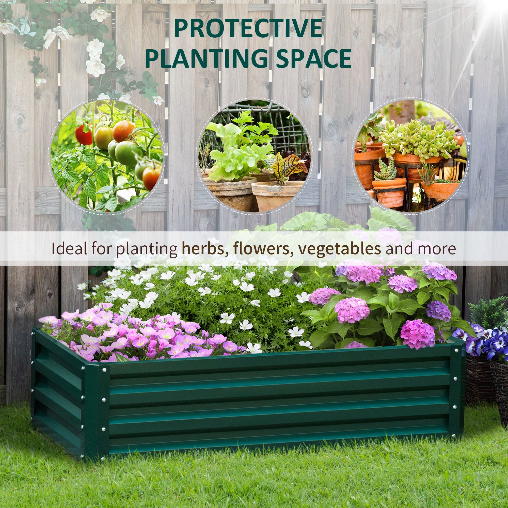 Steel Outdoor Garden Planter Box 120cm Wide - Velmora