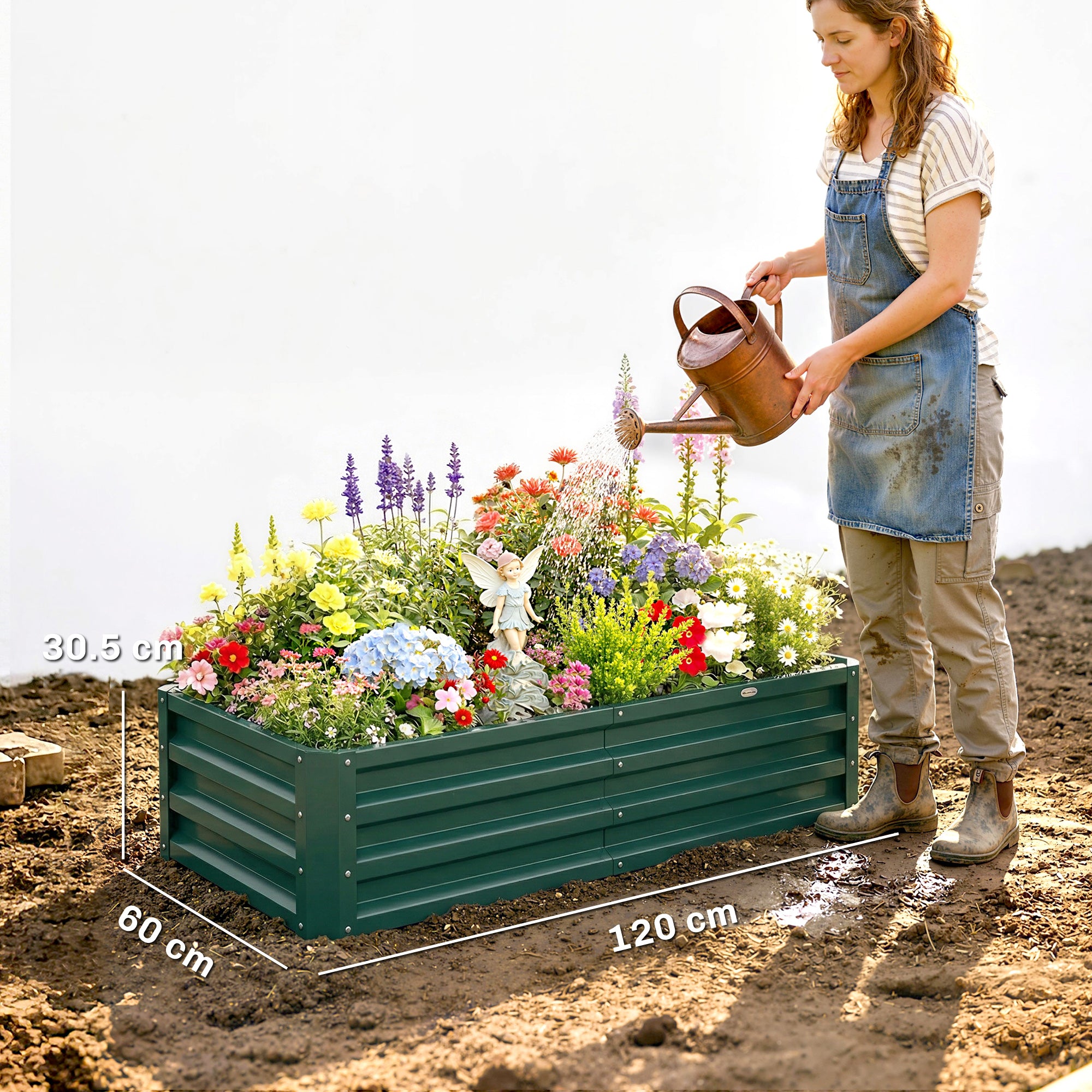 Steel Outdoor Garden Planter Box 120cm Wide - Velmora