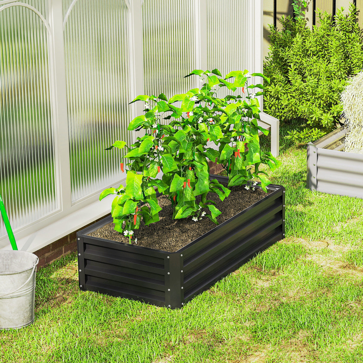 Steel Outdoor Garden Planter Box 120cm Wide - Velmora