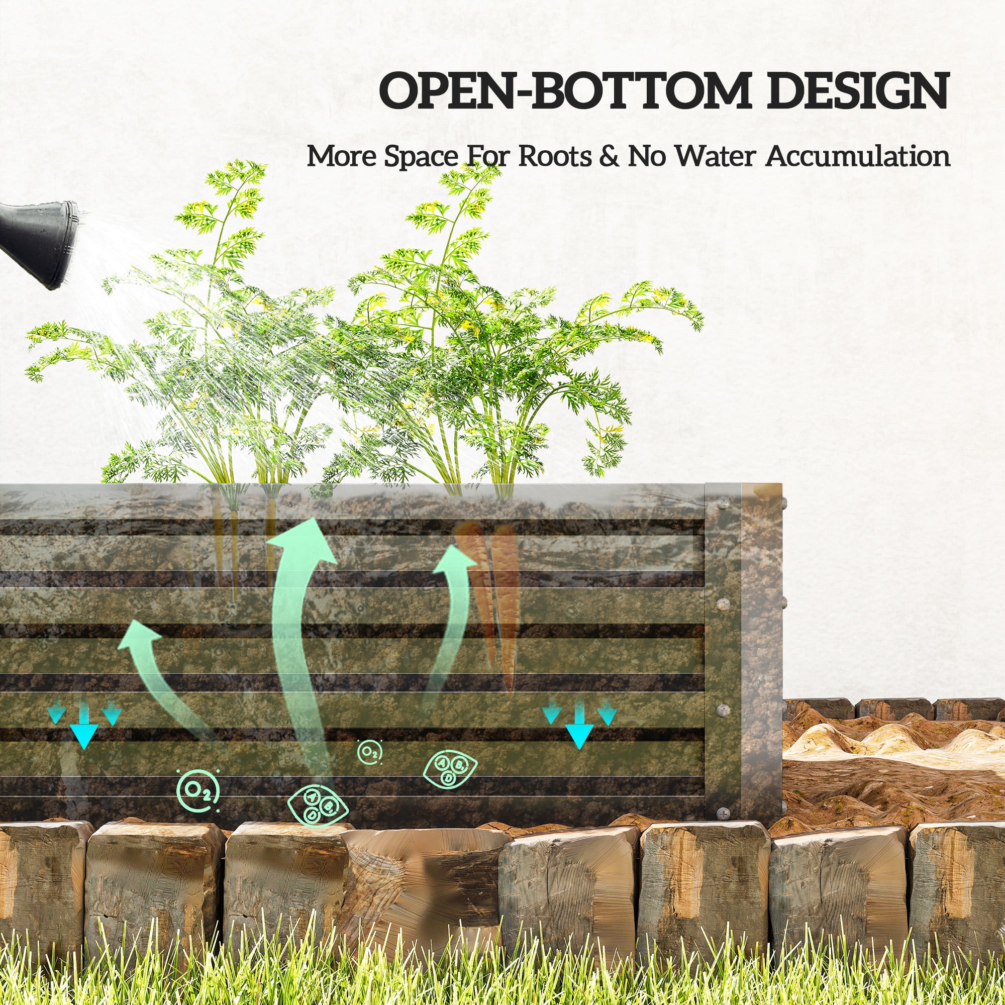 Steel Outdoor Garden Planter Box 120cm Wide - Velmora