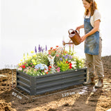 Steel Outdoor Garden Planter Box 120cm Wide - Velmora