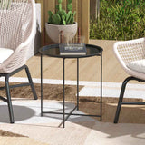 Steel Outdoor Garden Table Removable Tray Top - Velmora