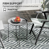 Steel Outdoor Garden Table Removable Tray Top - Velmora