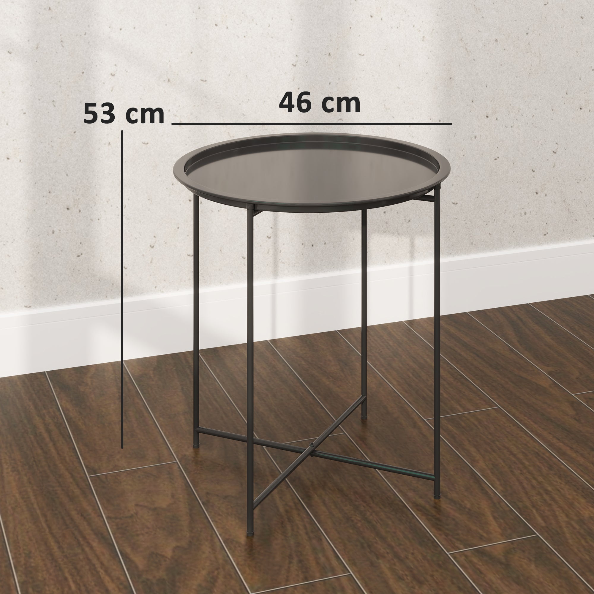 Steel Outdoor Garden Table Removable Tray Top - Velmora