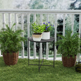 Steel Outdoor Garden Table Removable Tray Top - Velmora