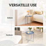 Steel Outdoor Garden Table Removable Tray Top - Velmora