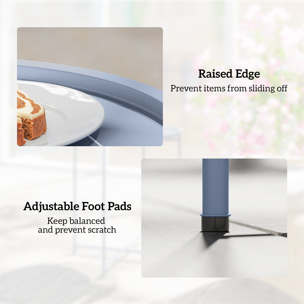 Steel Outdoor Garden Table Removable Tray Top - Velmora