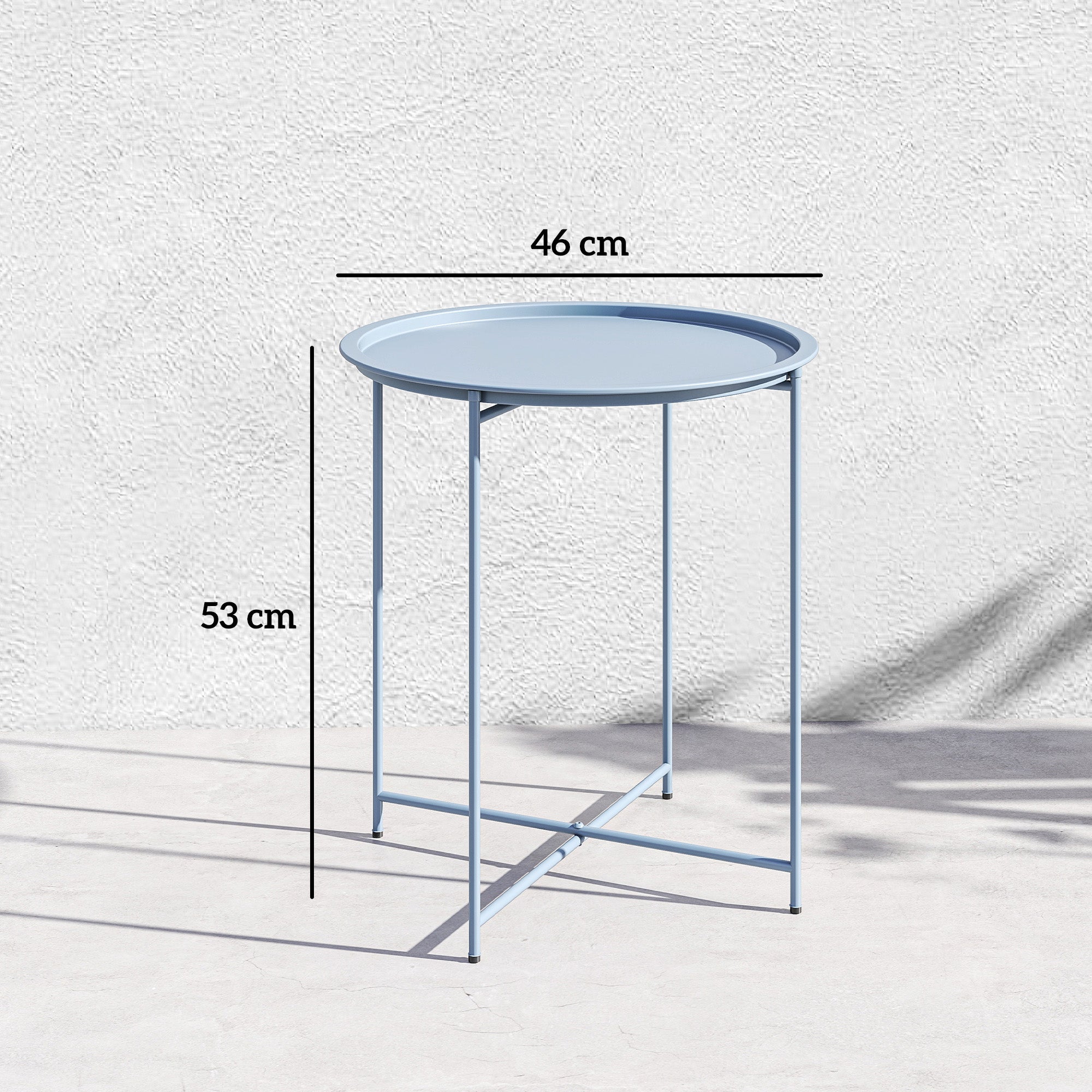 Steel Outdoor Garden Table Removable Tray Top - Velmora