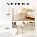 Steel Outdoor Garden Table Removable Tray Top - Velmora
