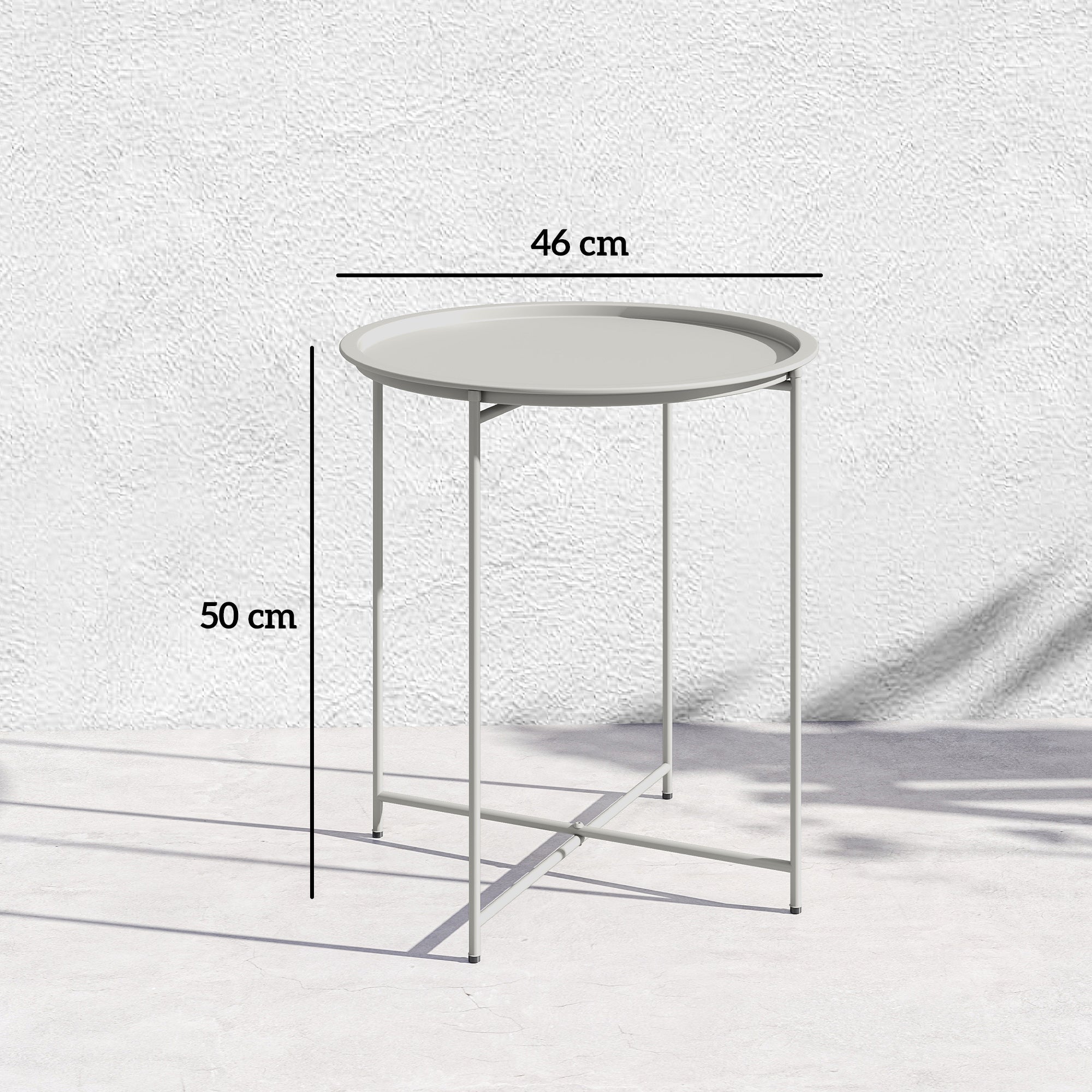 Steel Outdoor Garden Table Removable Tray Top - Velmora