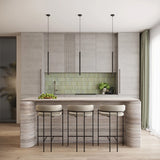 Steel Pendant Light With Arche 1 Lamp - Ocean Green