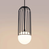 Steel Pendant Light With Brina 1 Lamp - Powder Blue