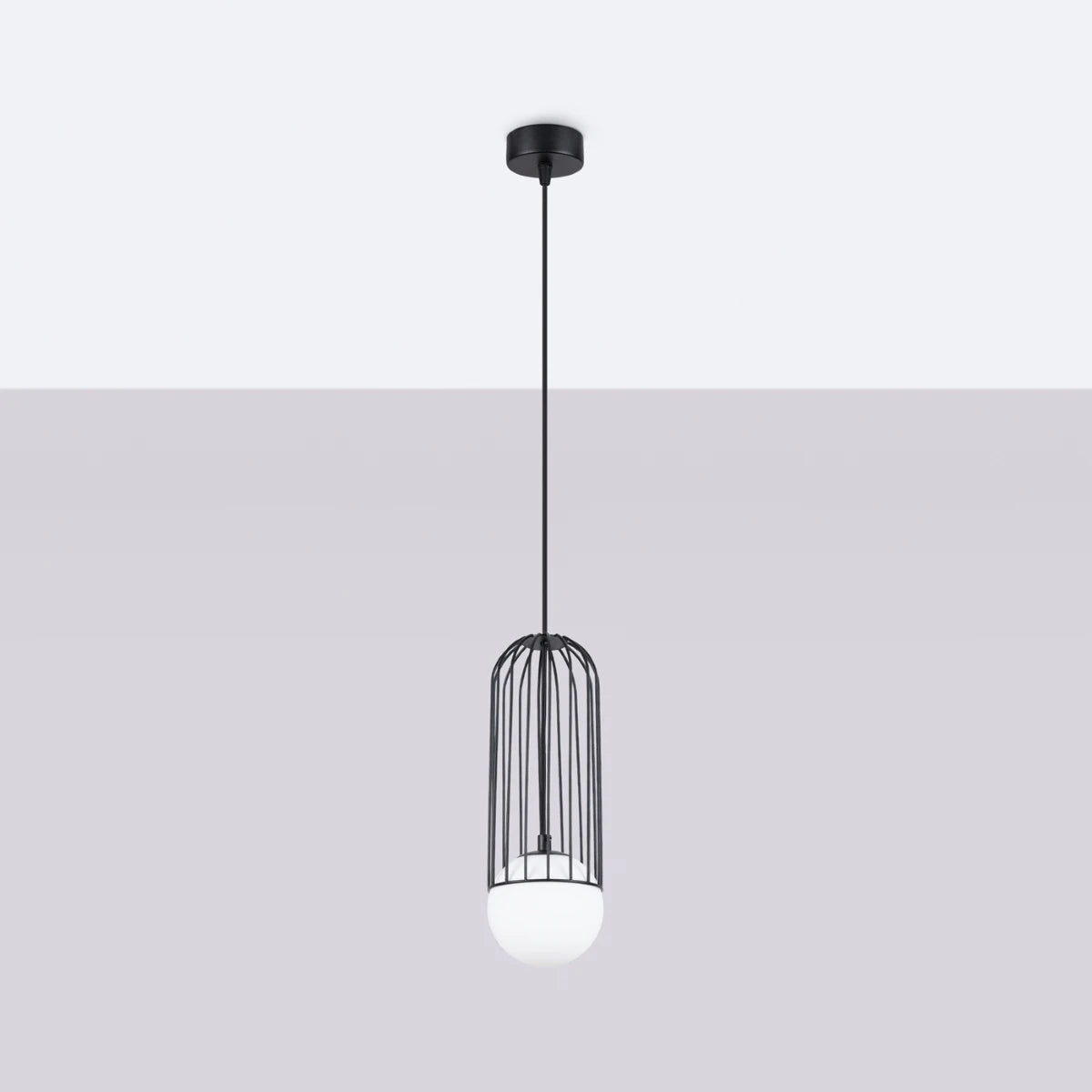 Steel Pendant Light With Brina 1 Lamp - Powder Blue