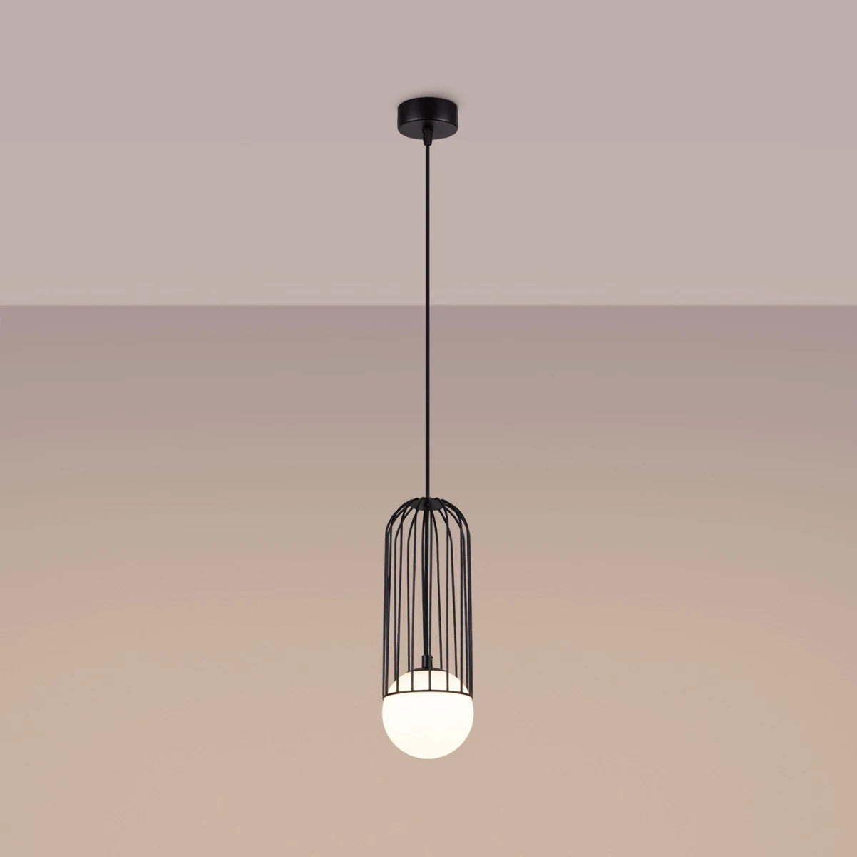Steel Pendant Light With Brina 1 Lamp - Powder Blue