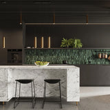 Steel Pendant Light With Lagos 1 Lamp - Ocean Green