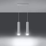 Steel Pendant Light With Lagos 2 Lamp - Ocean Green