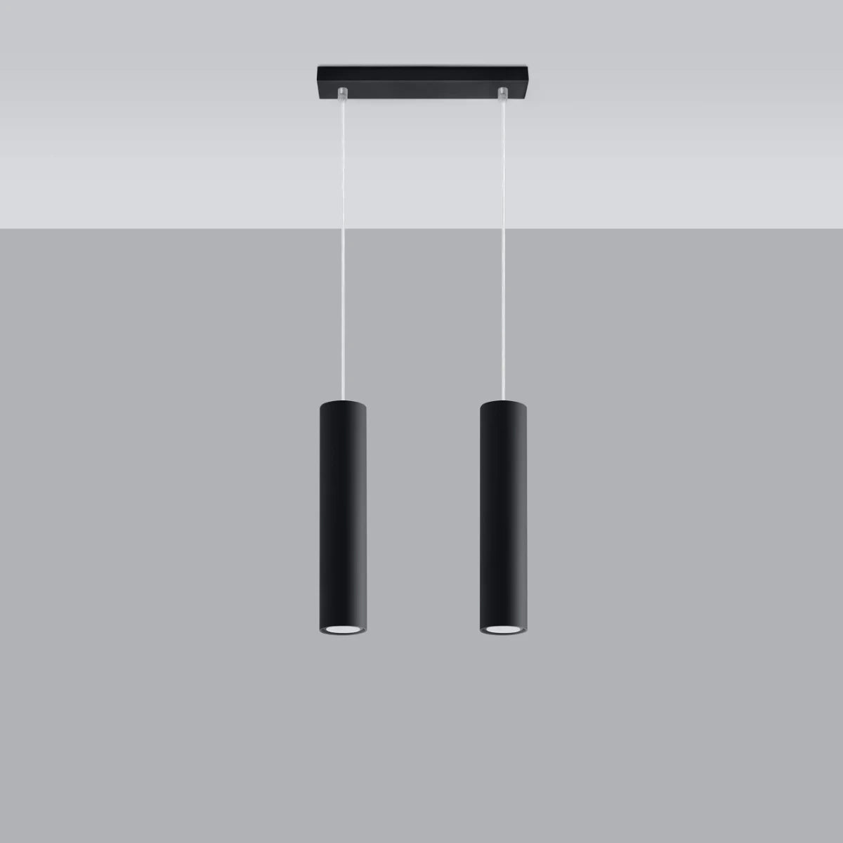 Steel Pendant Light With Lagos 2 Lamp - Ocean Green