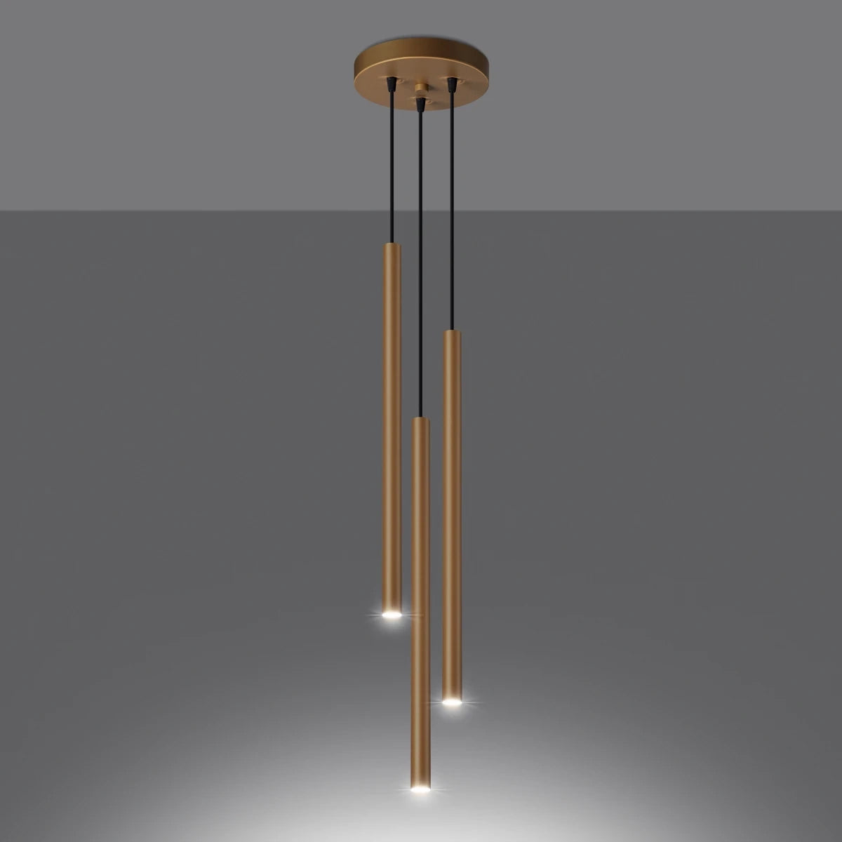 Steel Pendant Light Large With Pastelo 3P Lamp - Ocean Green