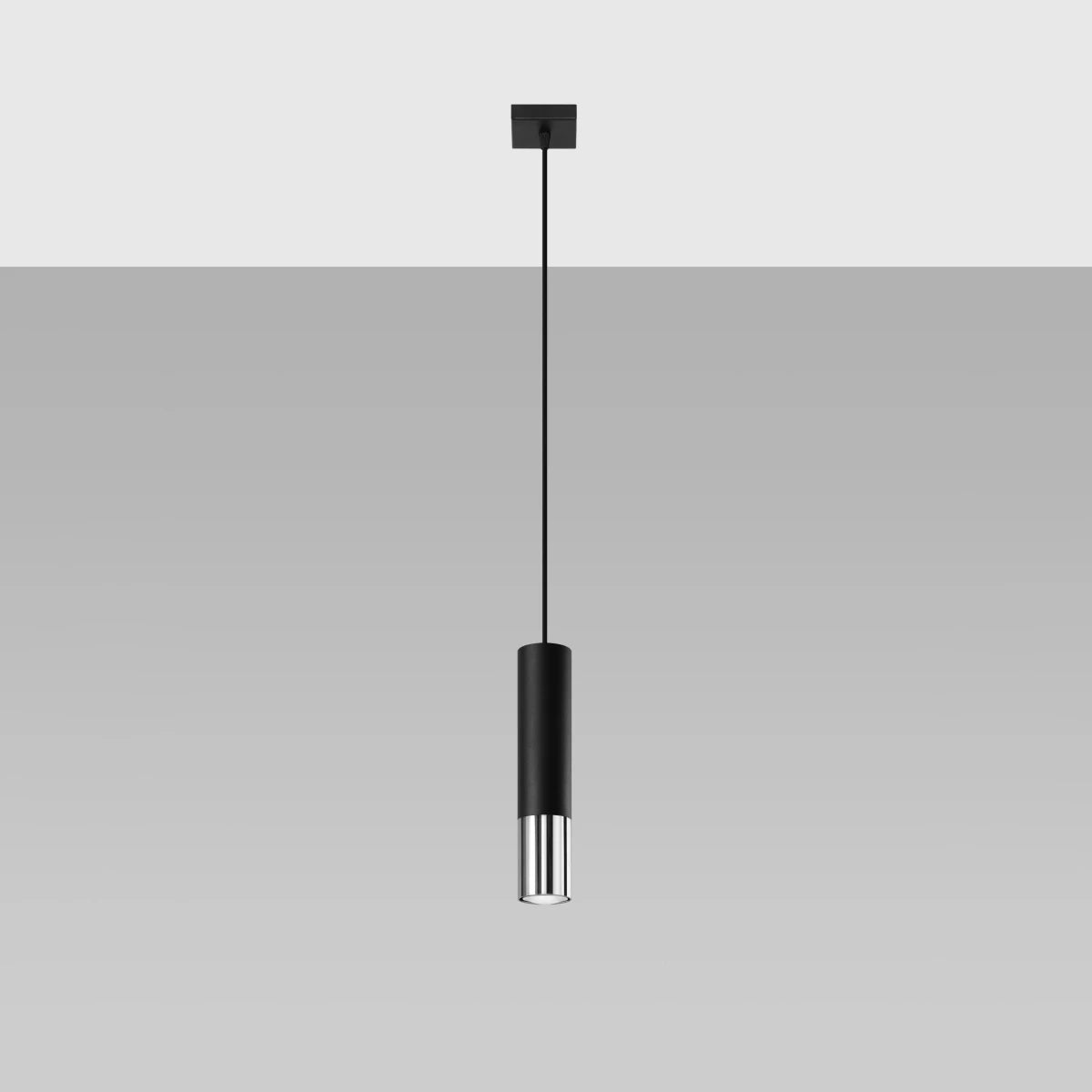 Steel Pendant Light With Loopez 1 Lamp in Black - Ocean Green